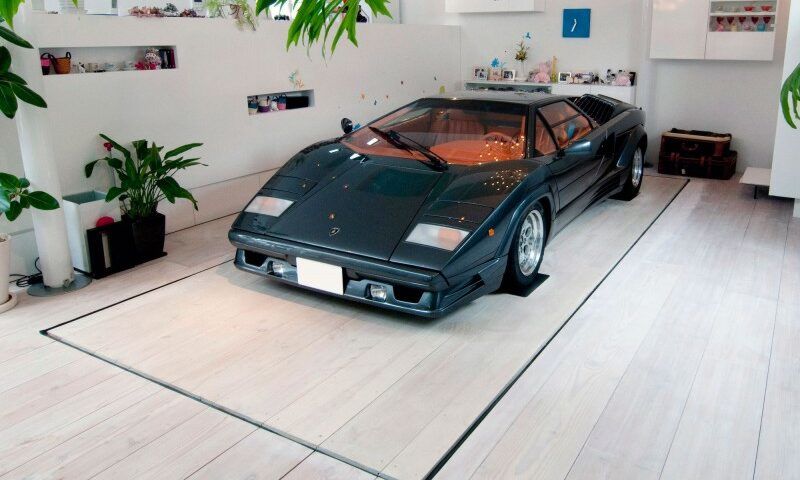 Car Elevator KRE House Japan Lamborghini Living Room