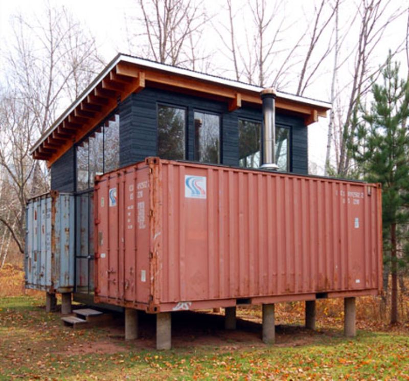 DIY home made of shipping containers side
