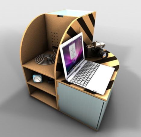 cardboard modular flat pack desk