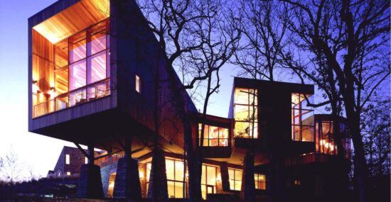 River House Retreat Barton Phelps cantilevered