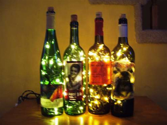 Wine bottle string lights