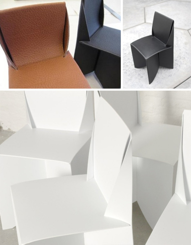 folding chair made of leather
