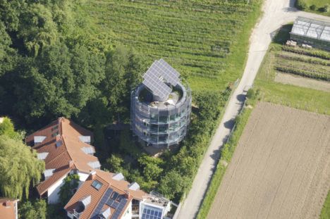 Spinning solar powered house