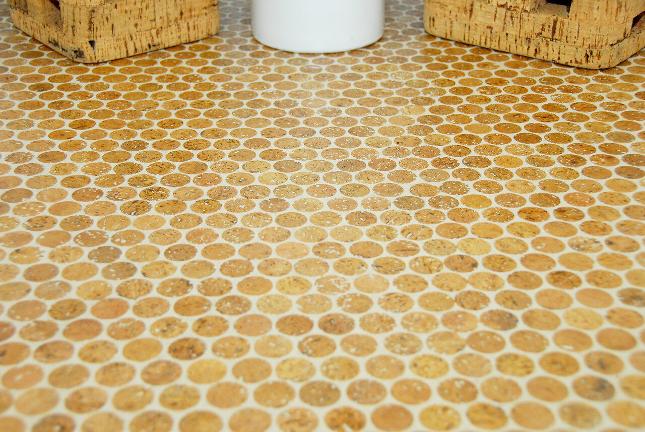 Traditional Pebble Floating Cork Floor Tiles