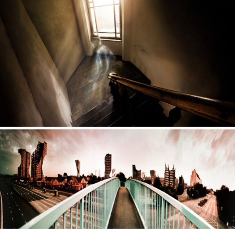 Parallel worlds city images spliced surreal