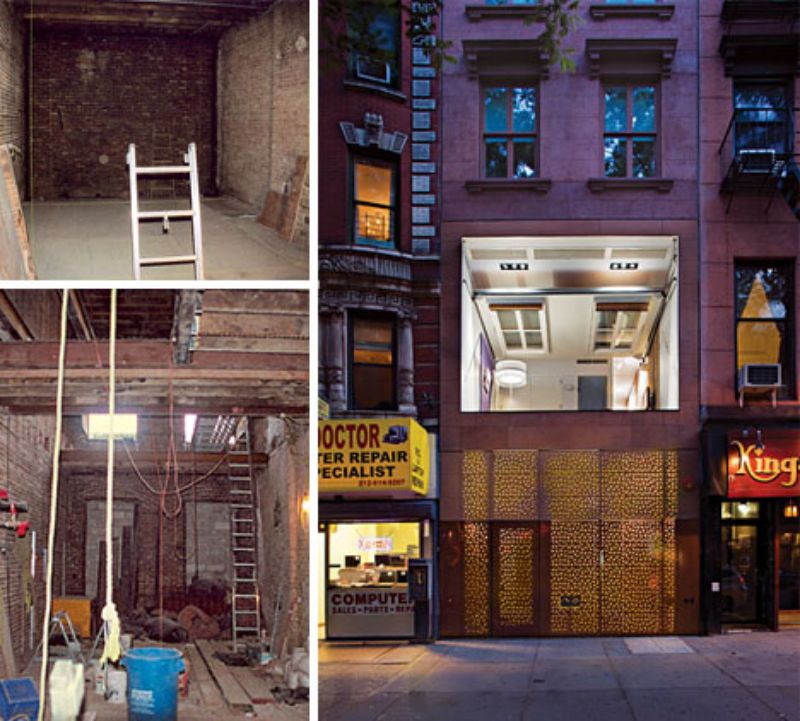 Renovated new york brownstone with secret wall before and after