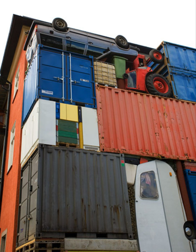 shipping container sculpture angle