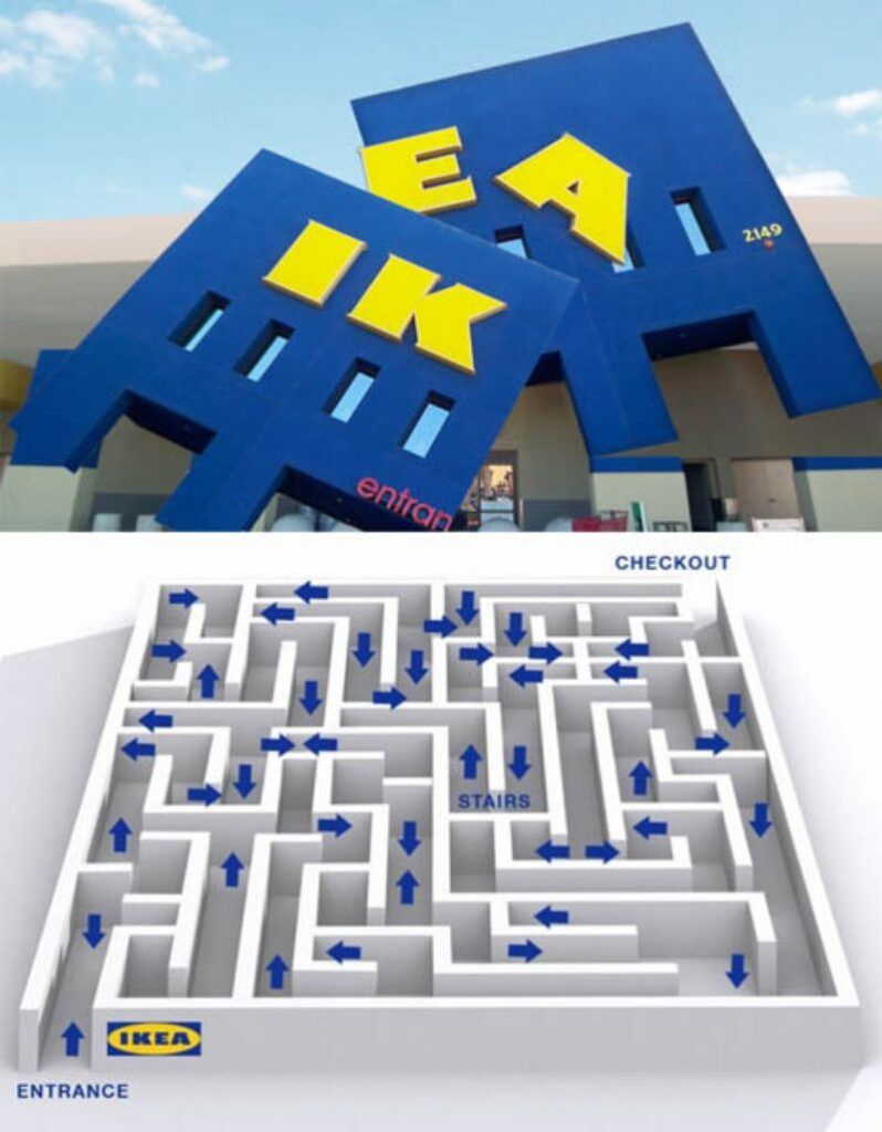 ikea furniture assembly maze