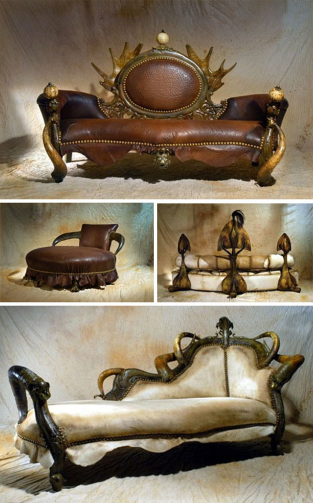 Creative leather furniture objects