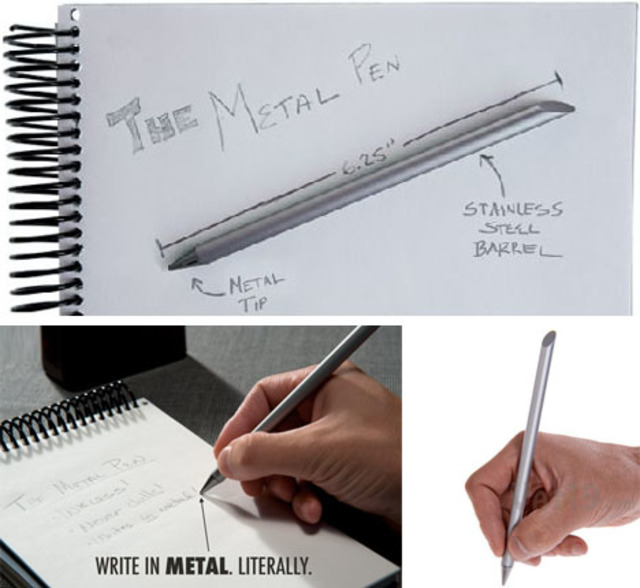Inkless metal pen design