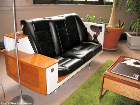 fridgecouch with cowhide