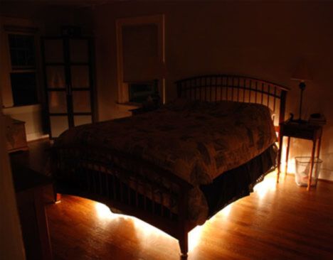 rope lights under bed