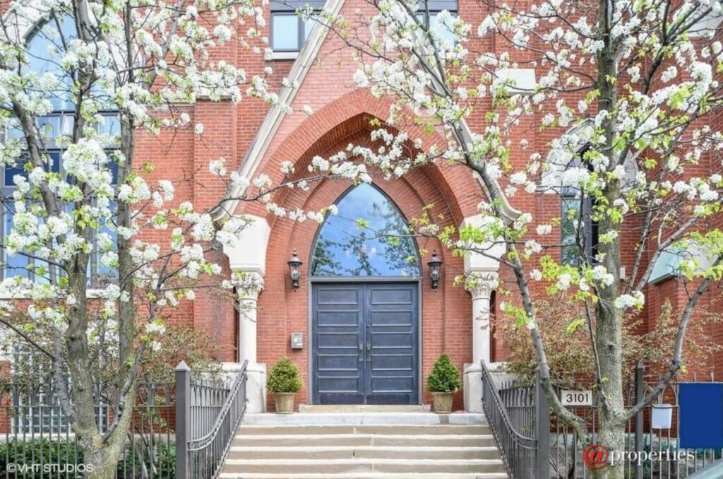Converted church in Chicago entrance