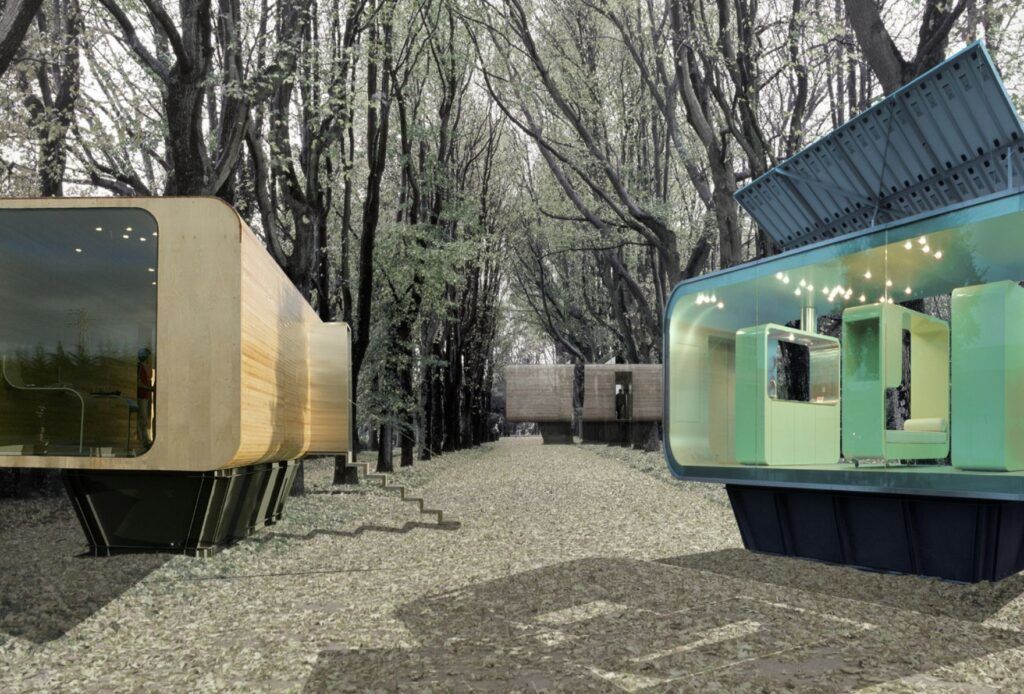 Futuristic trailers Self sufficient modules built