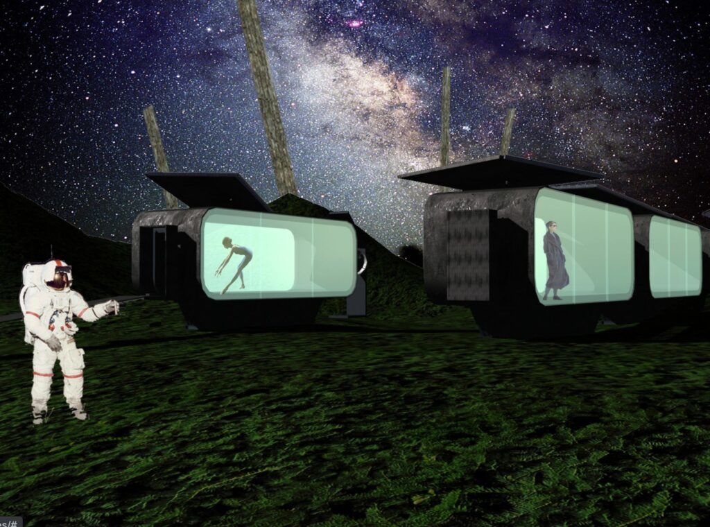 Futuristic trailers Self sufficient modules on the moon