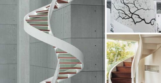 Winding modern staircase
