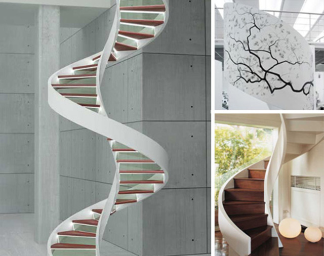 Winding modern staircase