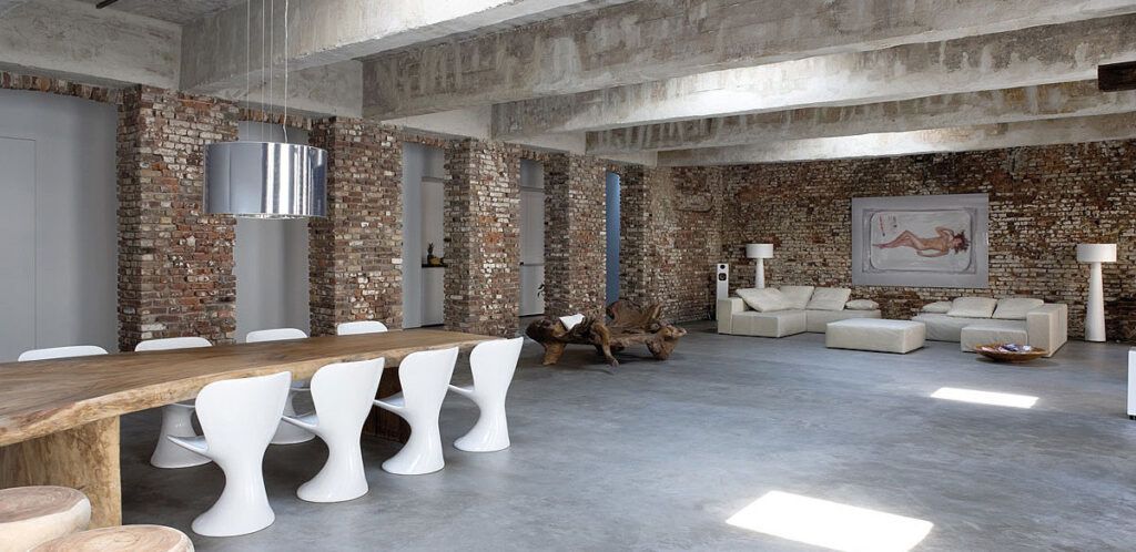 AABE Dusseldorf living area brick and concrete
