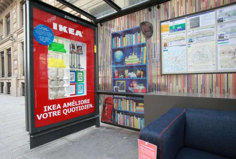 IKEA bus shelters couch