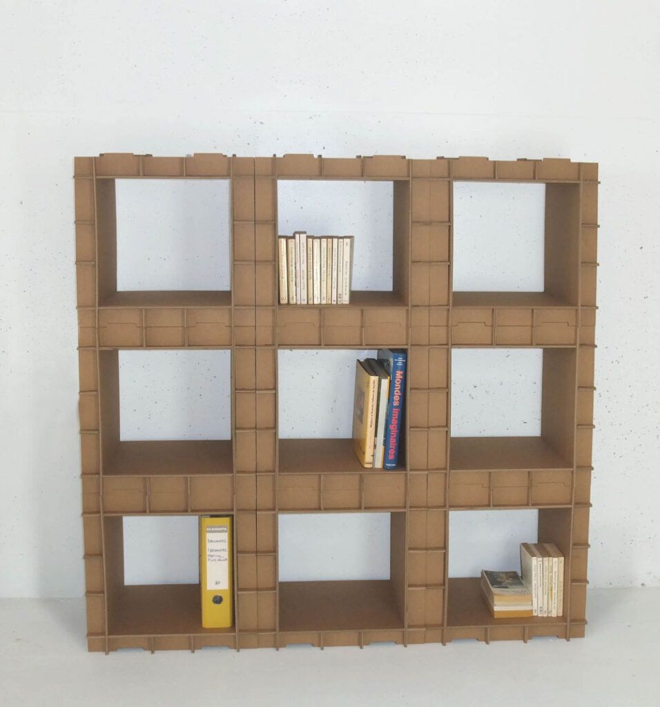 Stri-Cube modular bookcase recycled cardboard