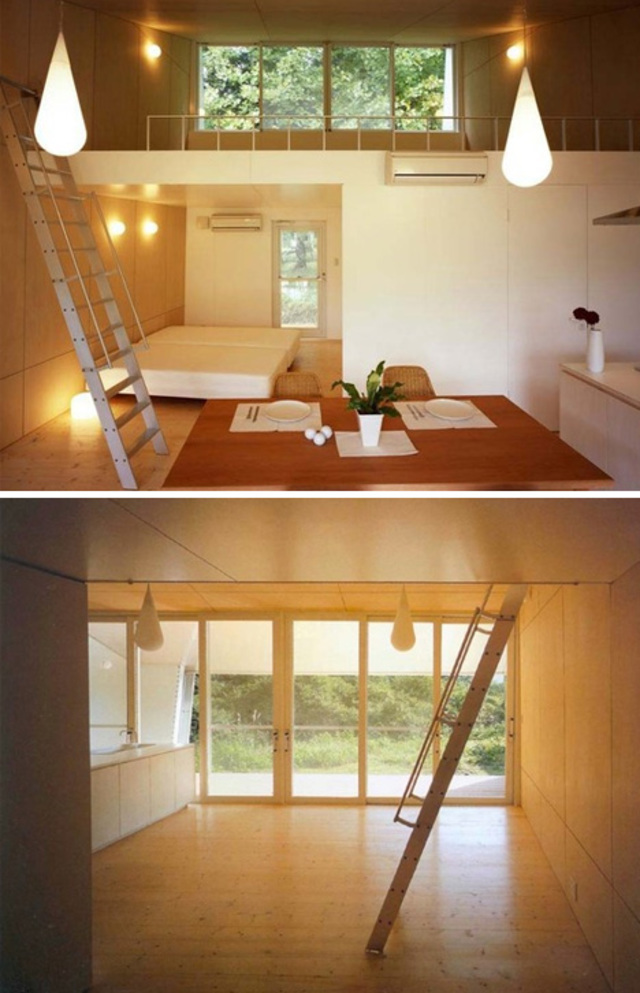 prefab wood white interiors
