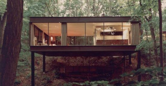 Ferris Bueller midcentury modern glass house