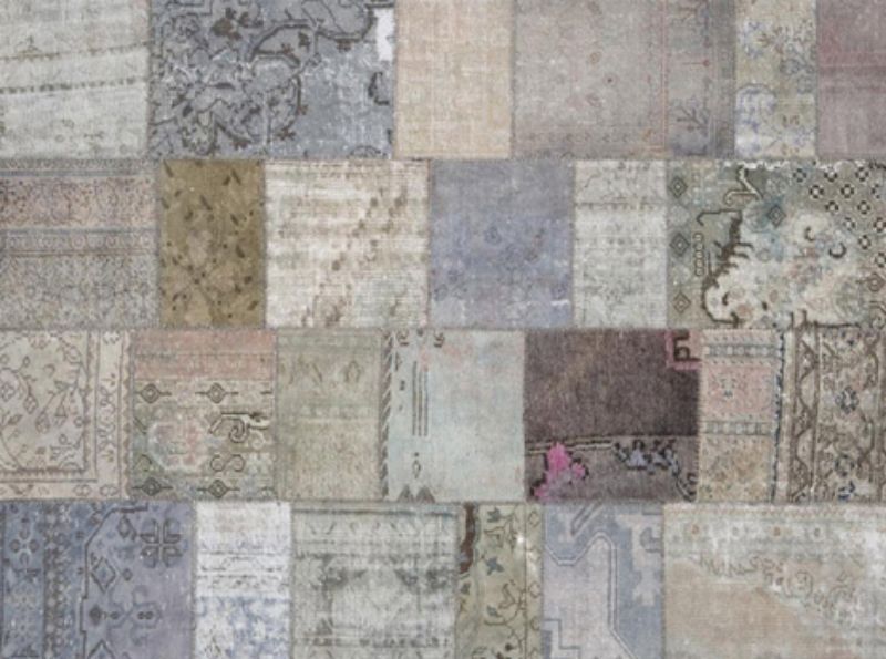 antique rug patchwork neutral colors