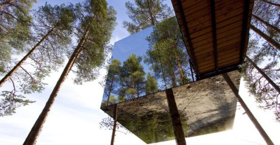 mirrorcube treehotel underside
