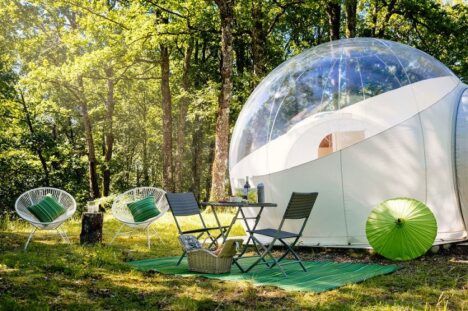 domed tent design in the woods