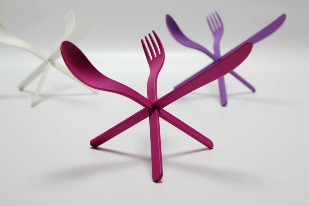 Join cutlery tripod pink purple