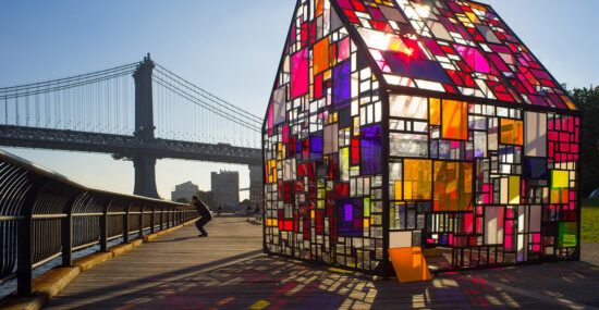 Tom Fruin stained glass Brooklyn