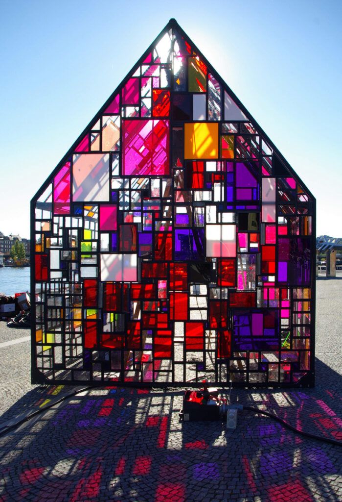 Tom Fruin stained glass house detail