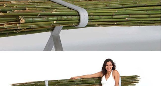 bamboo bench gal ben-arav woman sitting