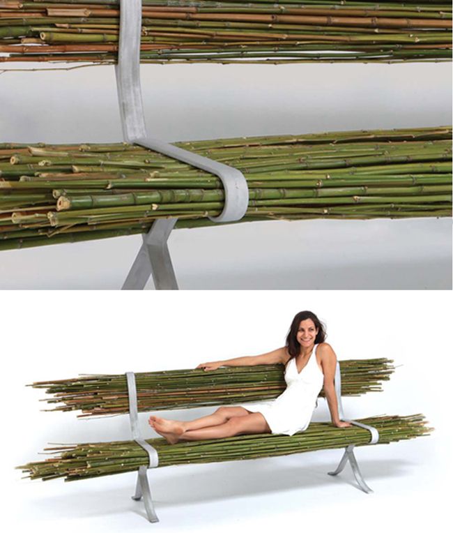 bamboo bench gal ben-arav woman sitting