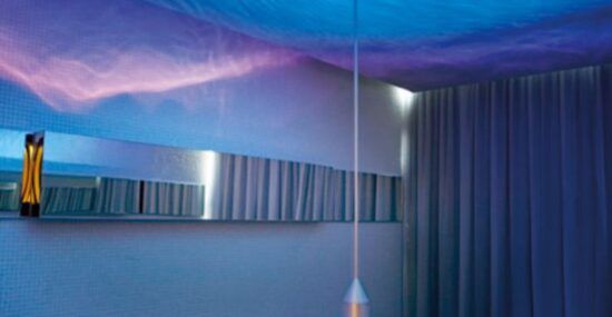 bold bathroom ideas blue lighting
