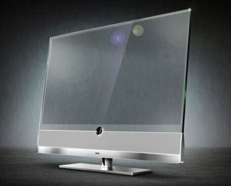 see through glass television