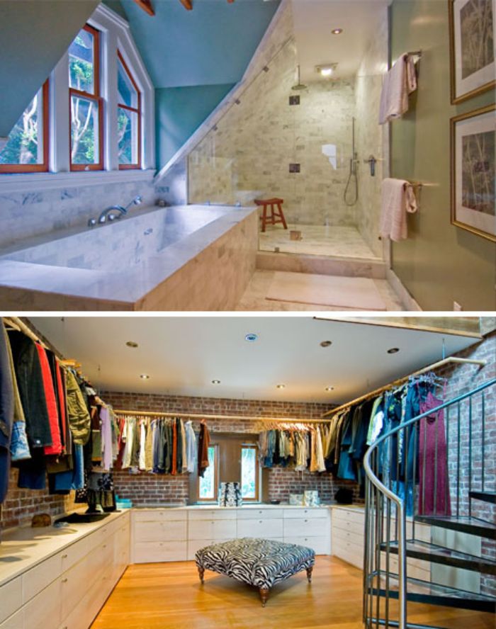 Church Converted to Luxury Home bathroom and closet
