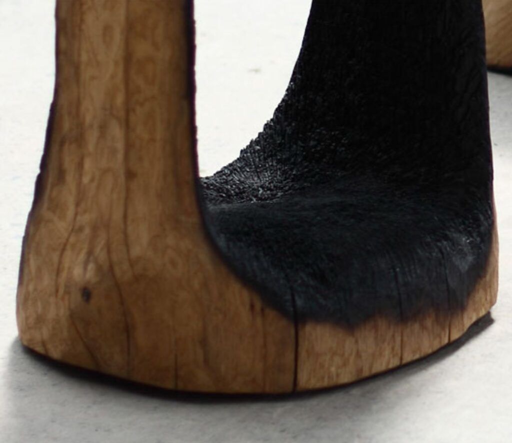 Log stool close up