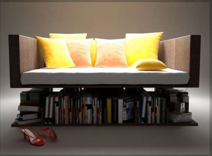 Younes Duret Ransa Sleeper Sofa with Built-in bookcase