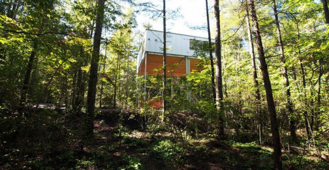 pilotis forest house