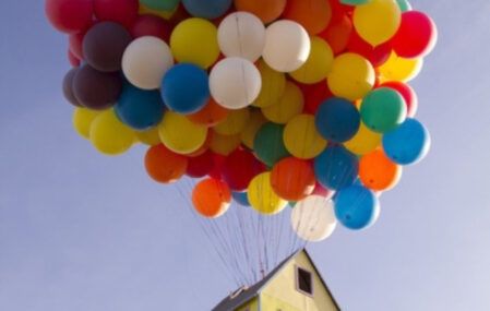 real floating balloon home