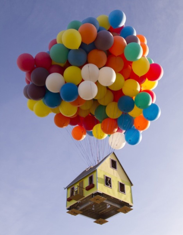 real floating balloon home
