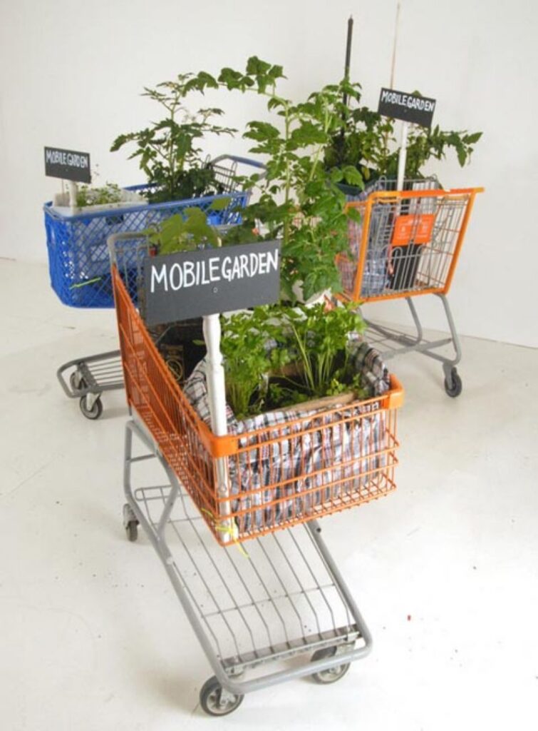 Portable gardens shopping carts