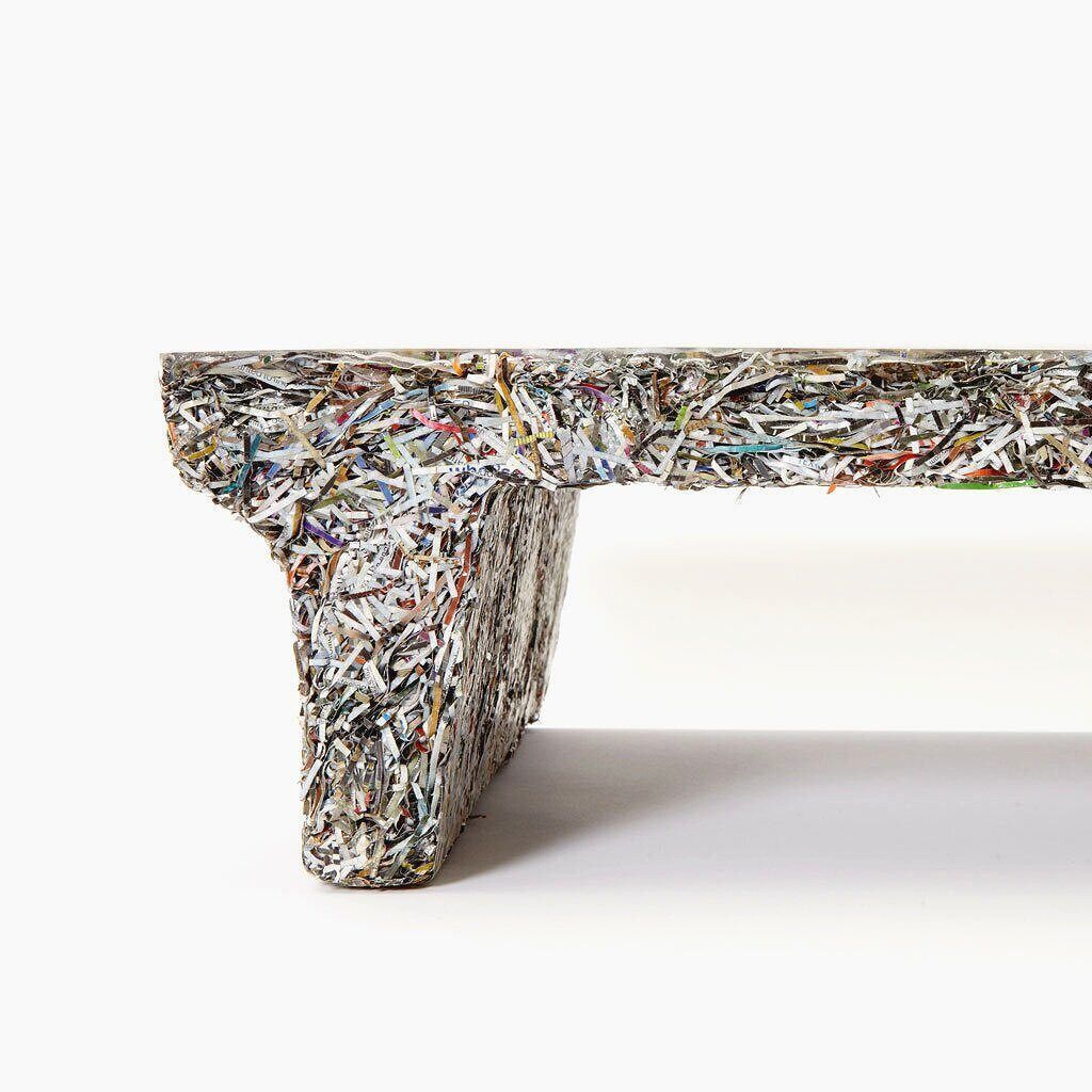 Shredded paper furniture low table
