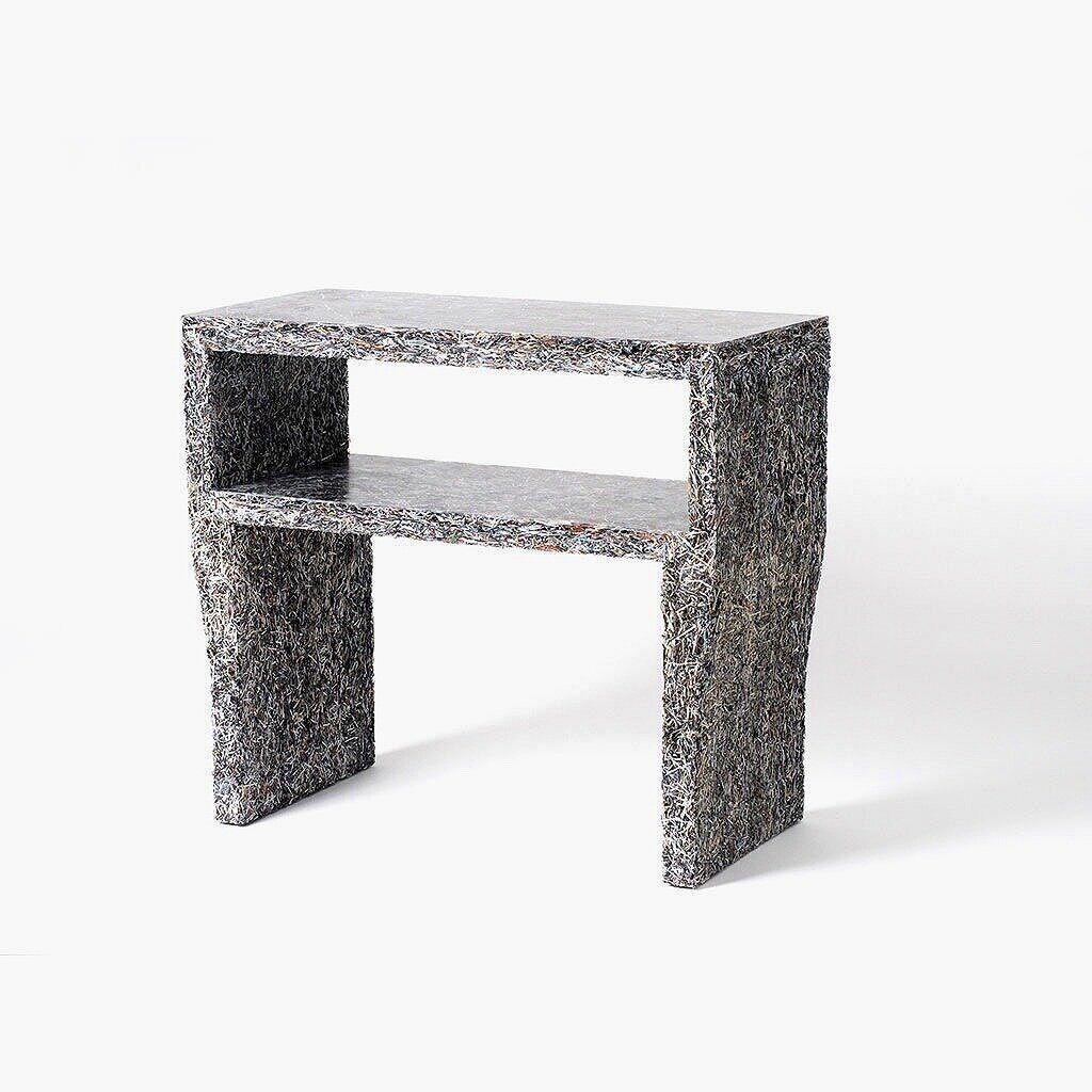 Shredded paper furniture side table