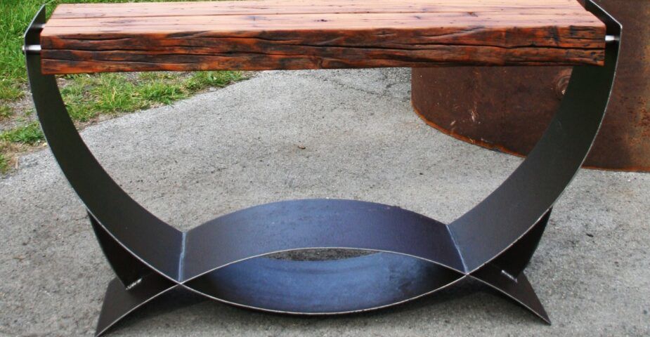 UTD upcycled furniture curving table