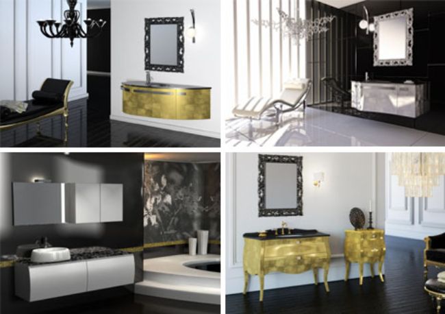luxury bathroom gold color scheme