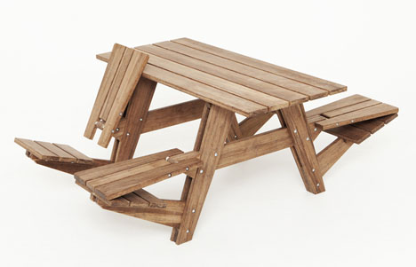 fold out picnic table and chairs