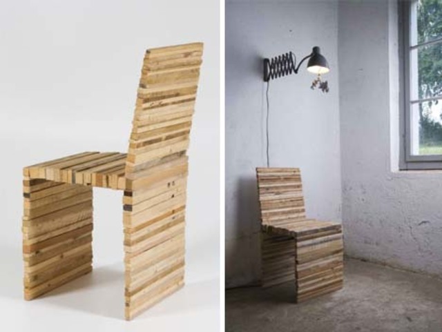 stacked wood chair