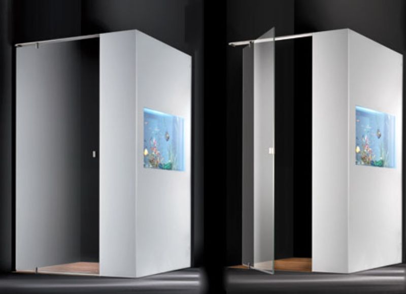Cesana bathroom shower enclosure built-in aquarium